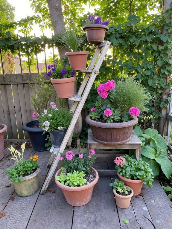 tiered planters enhance gardens