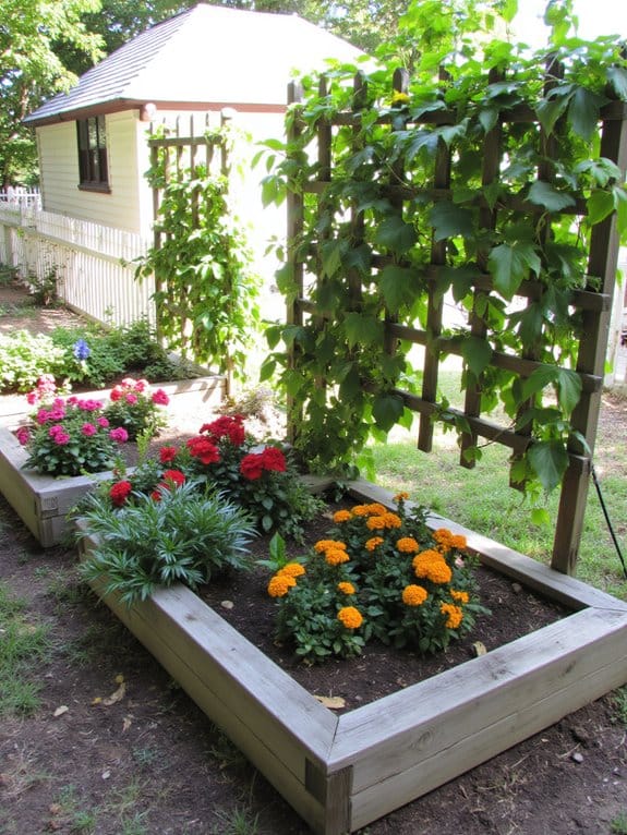 trellised raised beds beauty