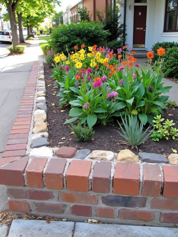 unique stone and brick borders