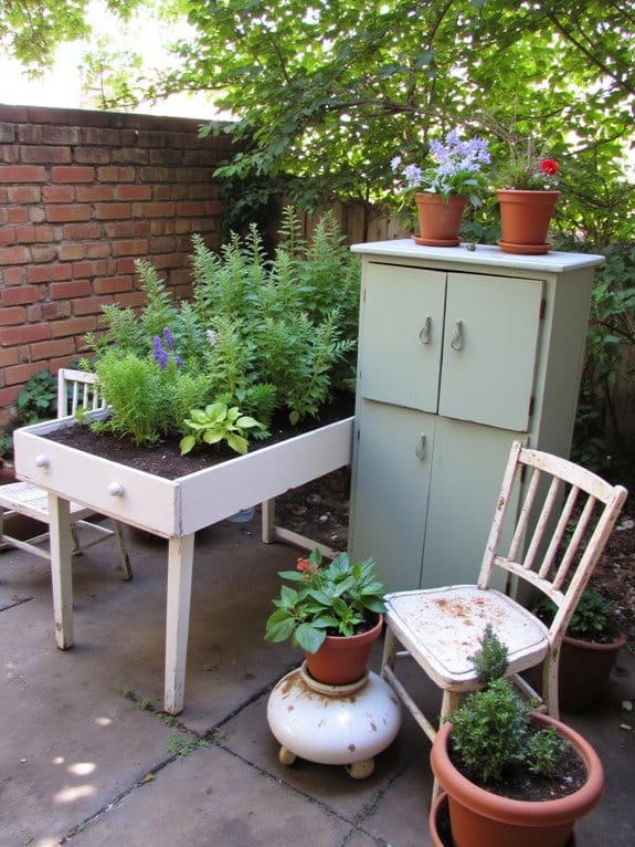 upcycled furniture garden planters