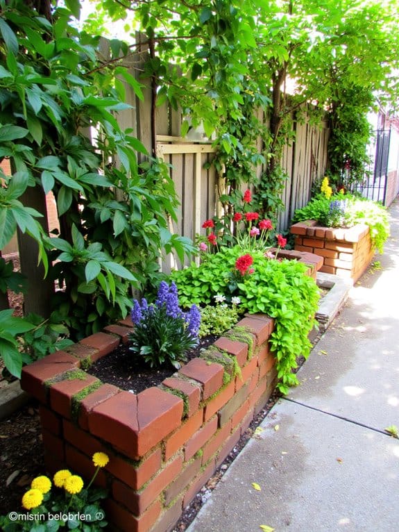 vertical brick plant display