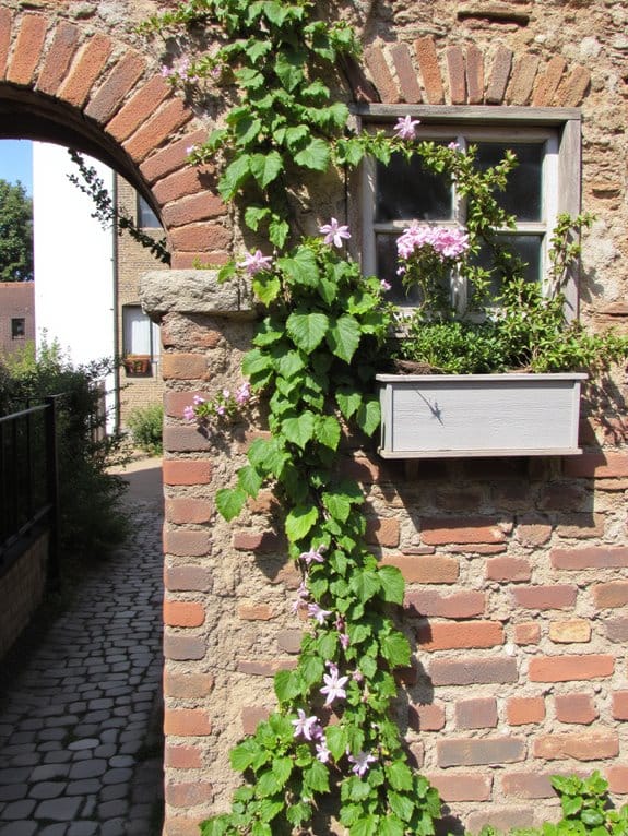 vertical garden with climbers