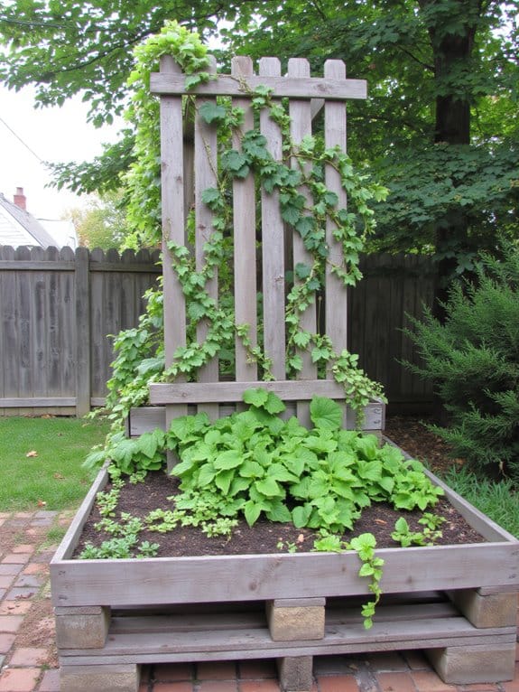 vertical garden with planters