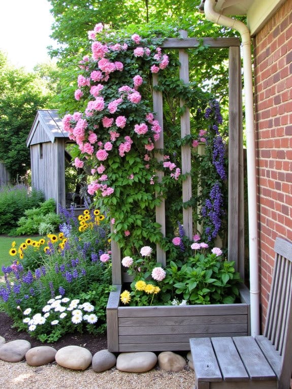 vertical gardening with trellises