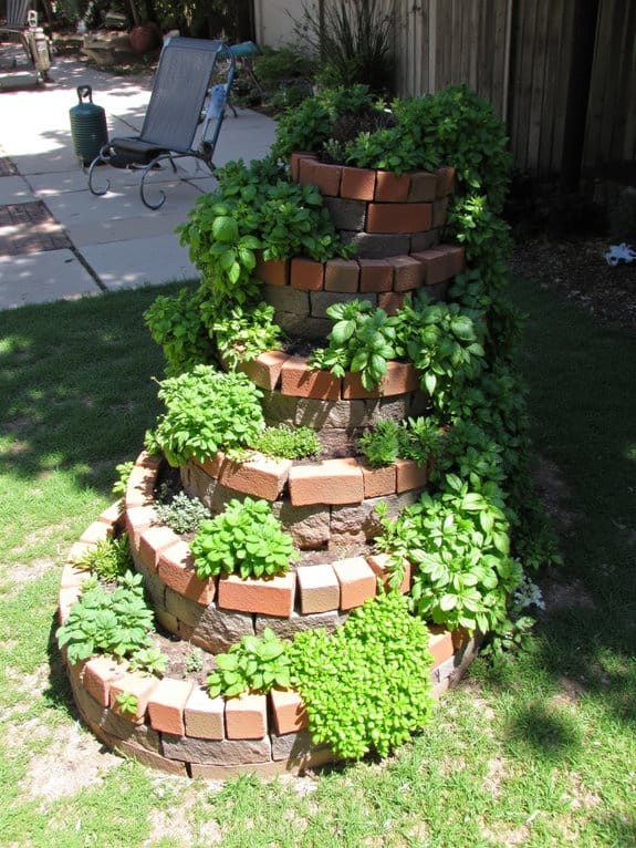 vertical herb spiral garden