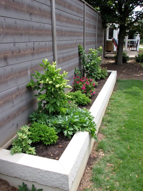vertical planters on fence