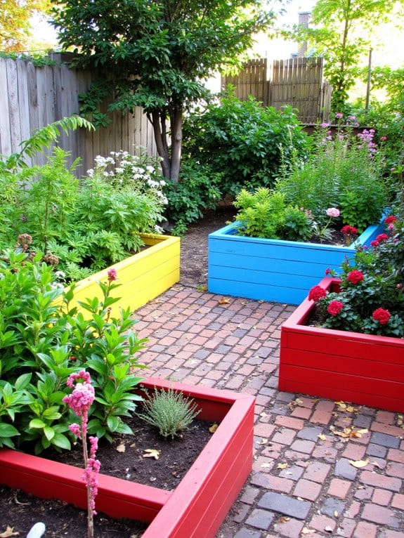 vibrant colorful garden beds
