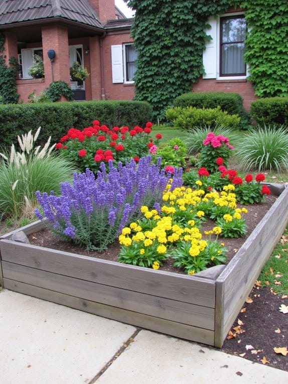 vibrant flower bed combinations