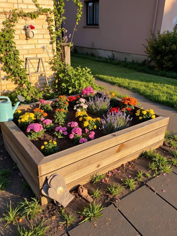 vibrant flower bed maintenance