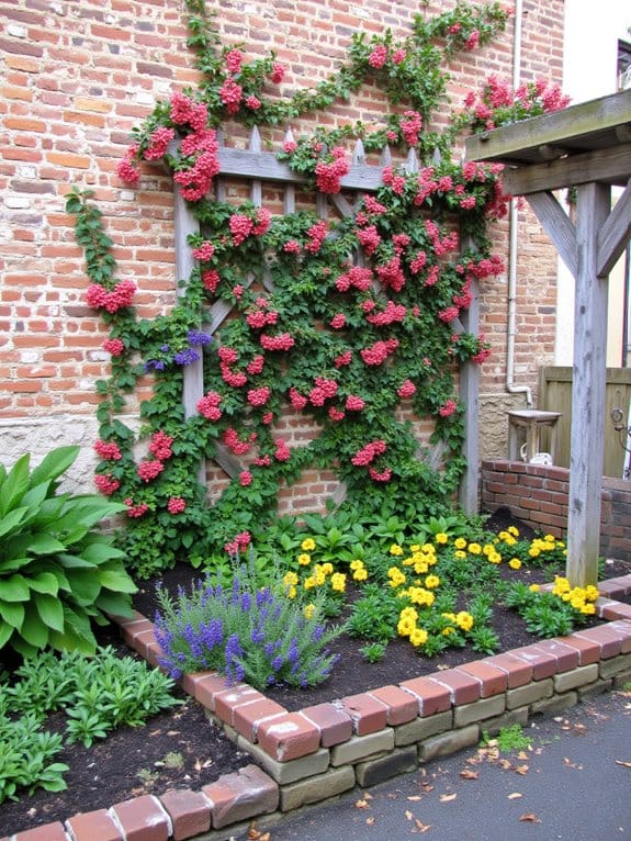 vibrant flowering vines trellises