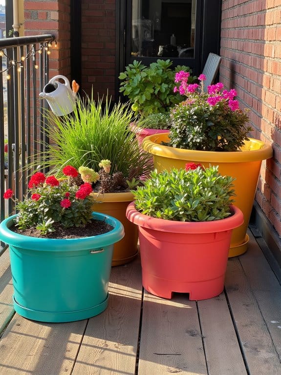 vibrant lightweight garden planters