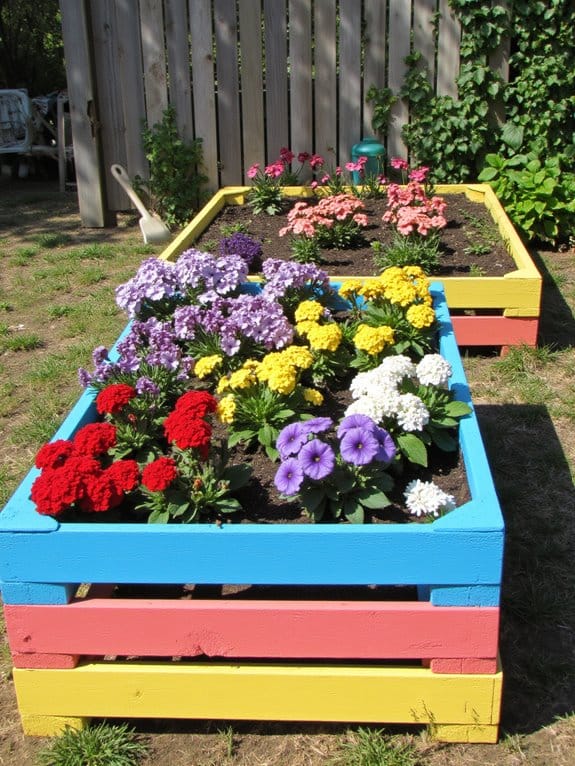 vibrant painted flower beds