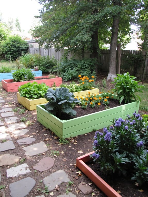 vibrant painted wood gardens