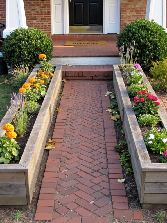 vibrant seasonal flower beds