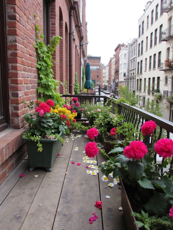 vibrant urban flower boxes