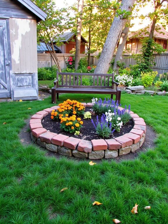 whimsical circular flower gardens