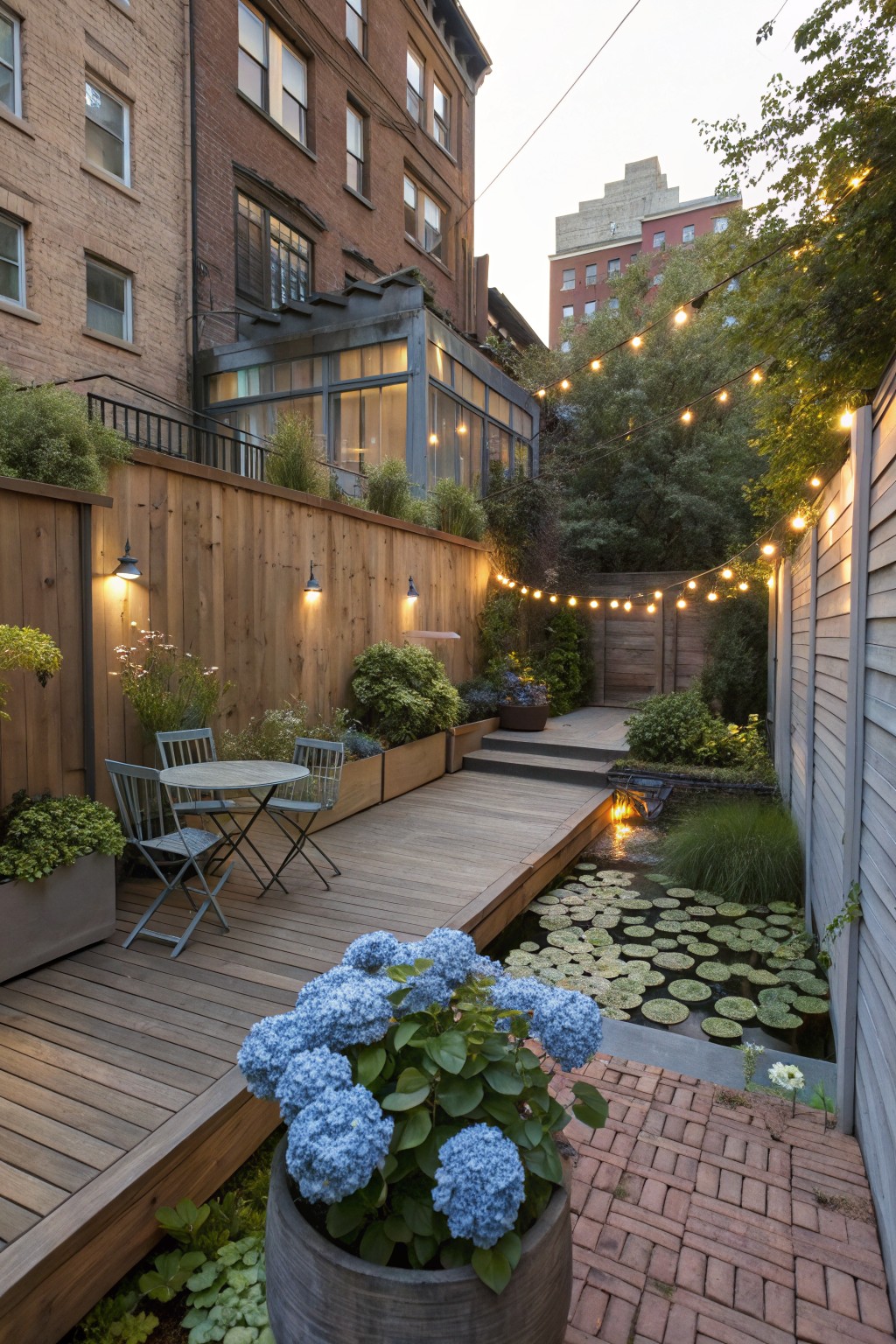Deck Pathway Leading to a Pond