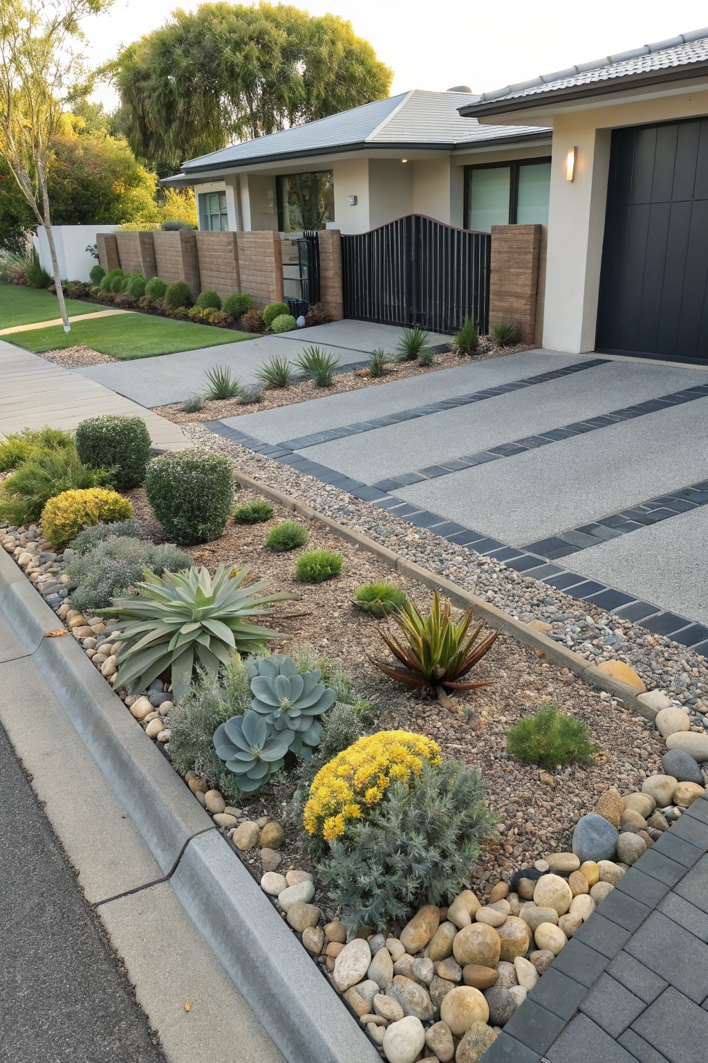 Driveway Succulent Borders