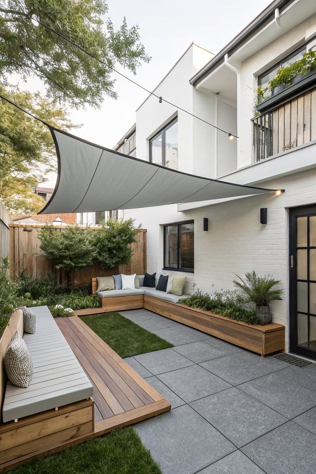 Built-In Benches for Small Backyard Corners
