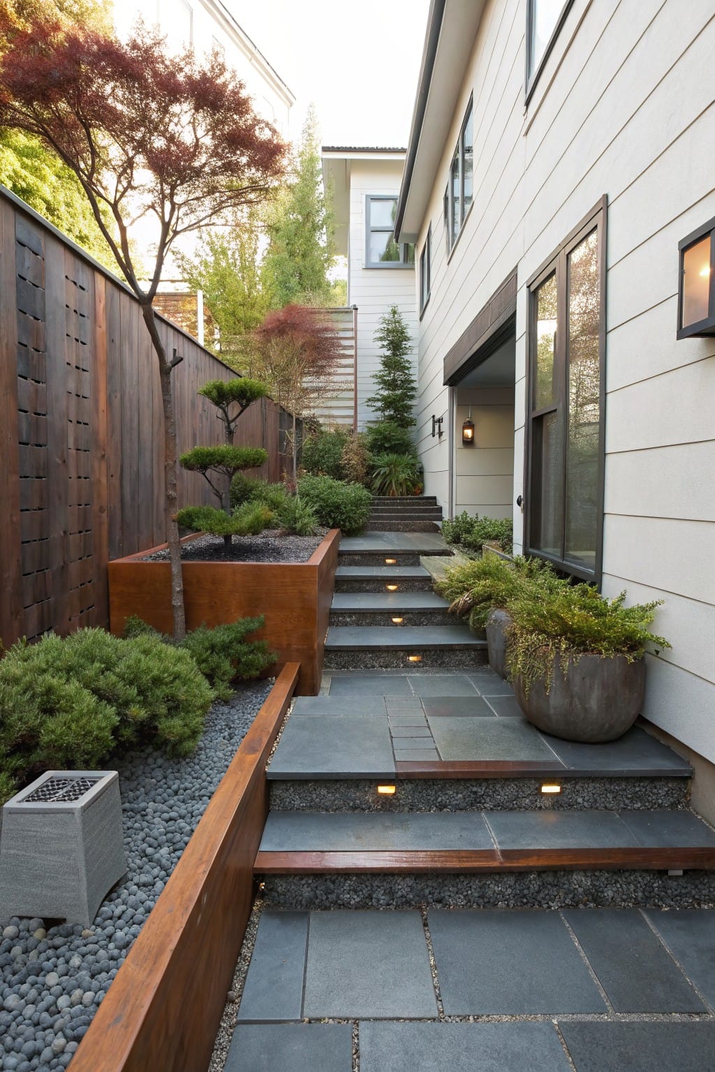 Stepped Path for Narrow Side Yards