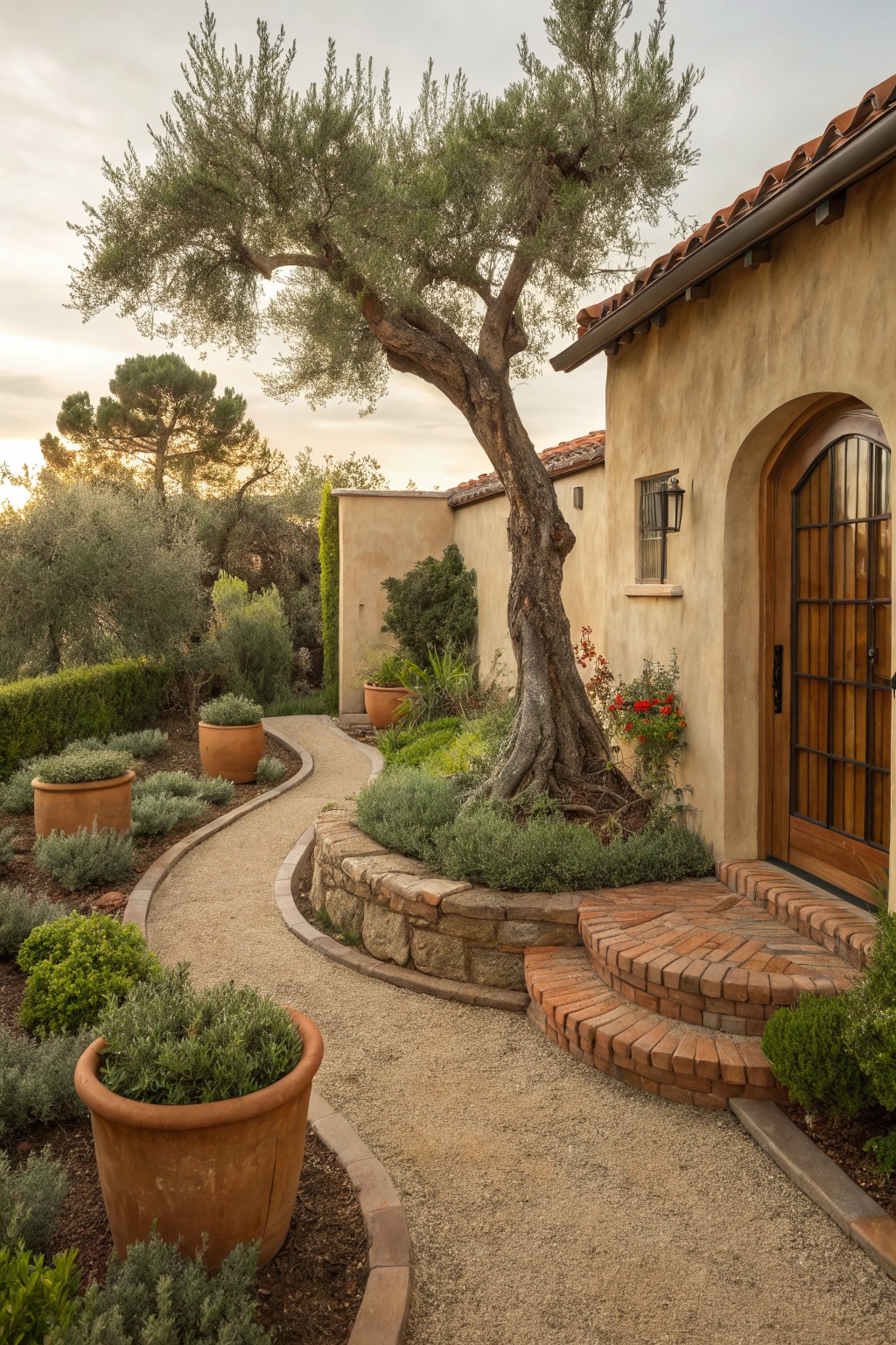 Curved Gravel Path for Easy Front Yard Access
