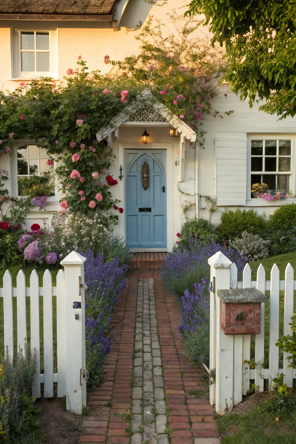 Classic White Picket Fence