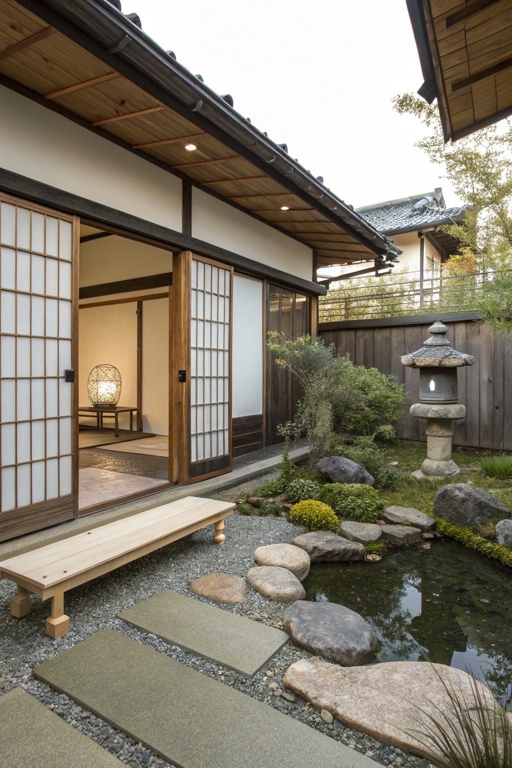 Backyard Zen Garden with Pond