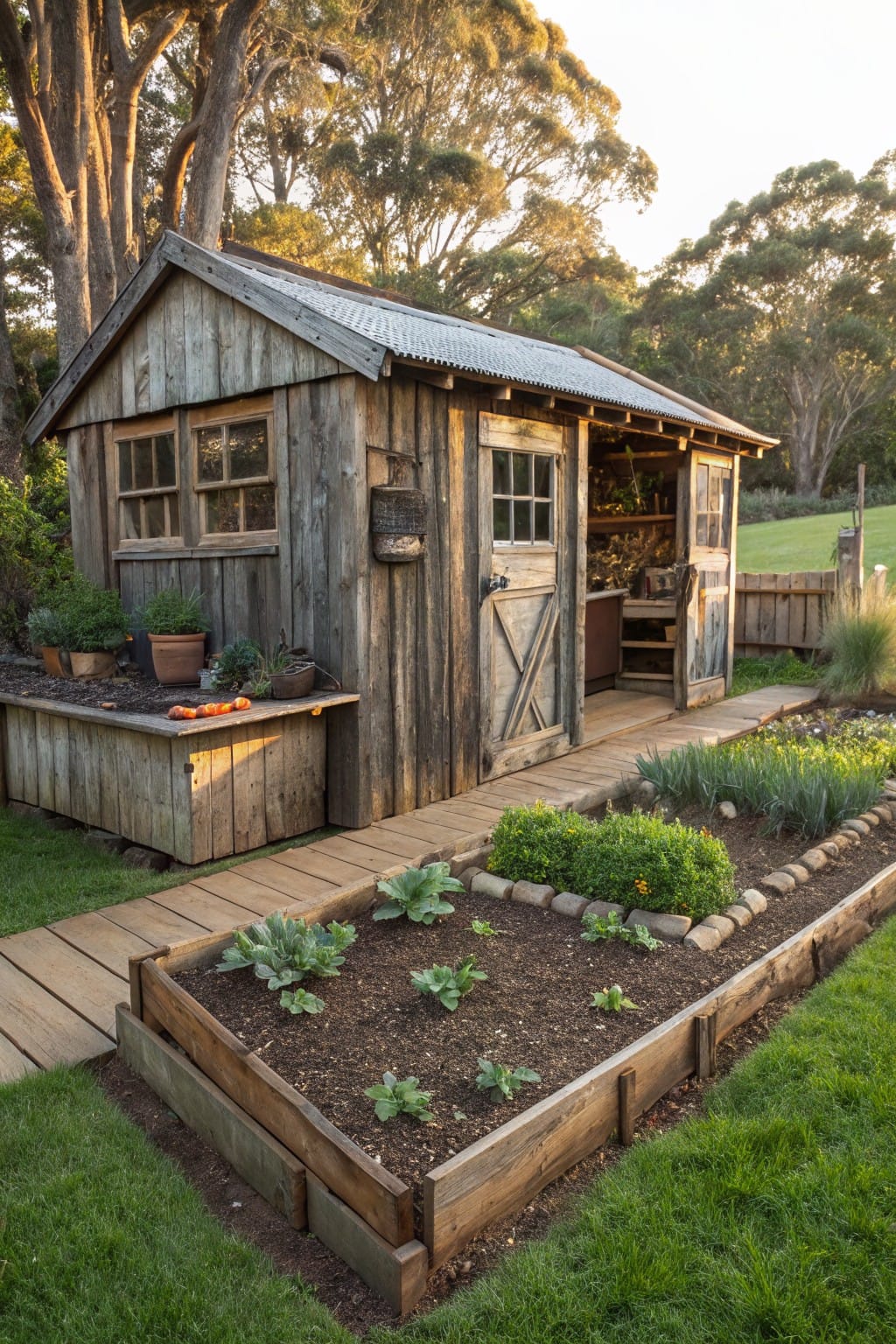 Rustic Wooden Raised Beds