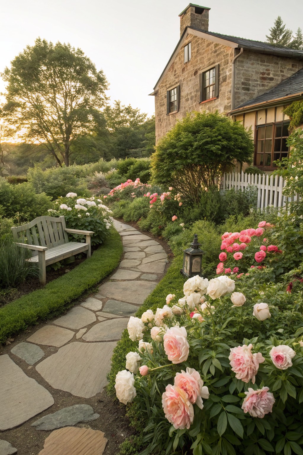 Peony-Lined Garden Path