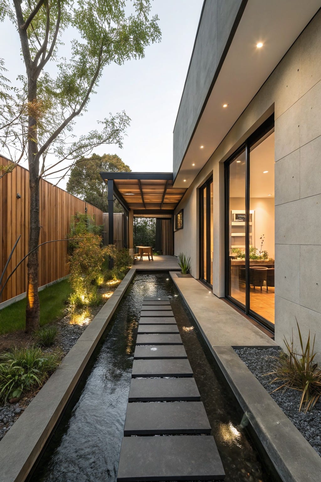 Narrow Water Channel Pathway