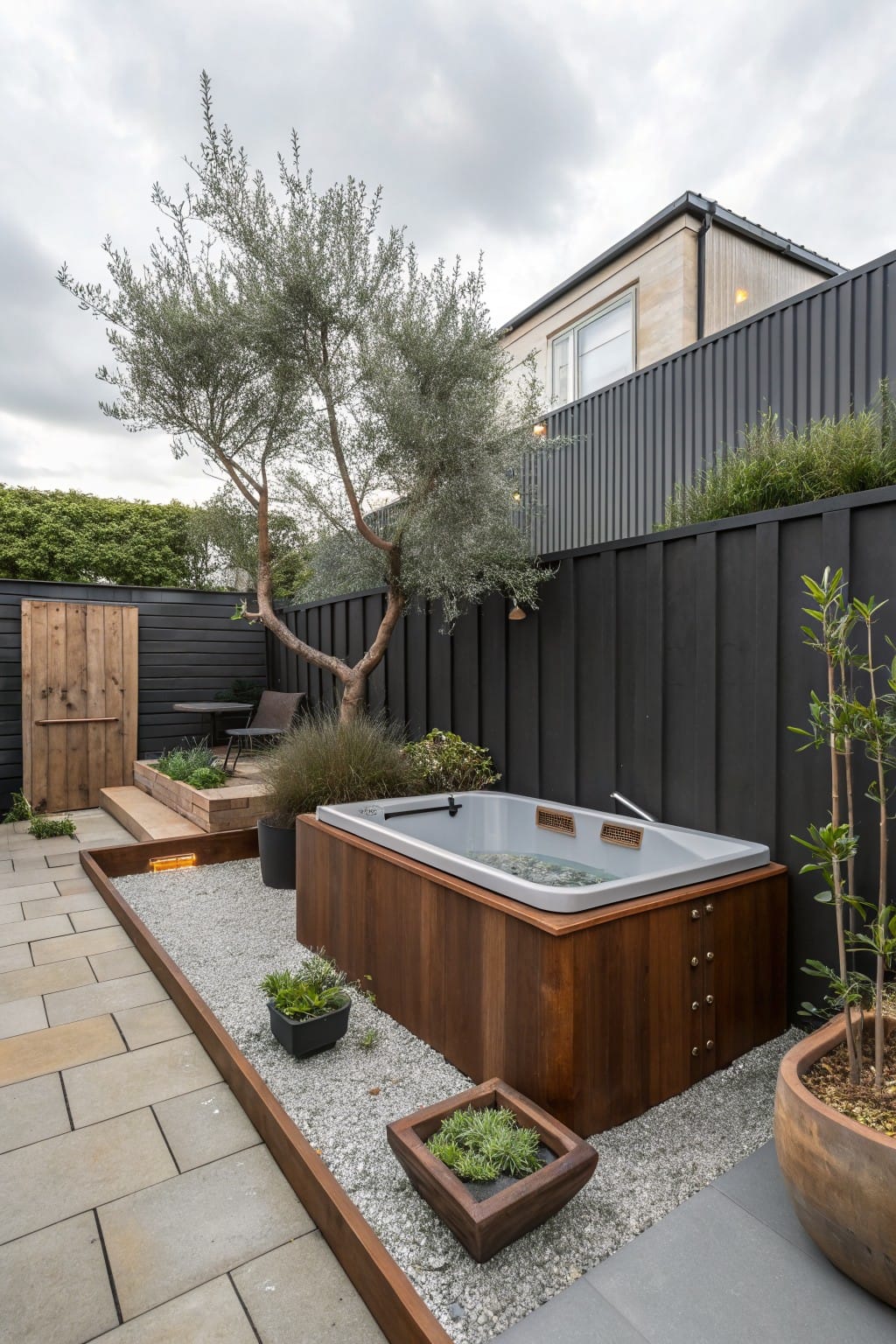 Gravel Surround for Backyard Hot Tubs