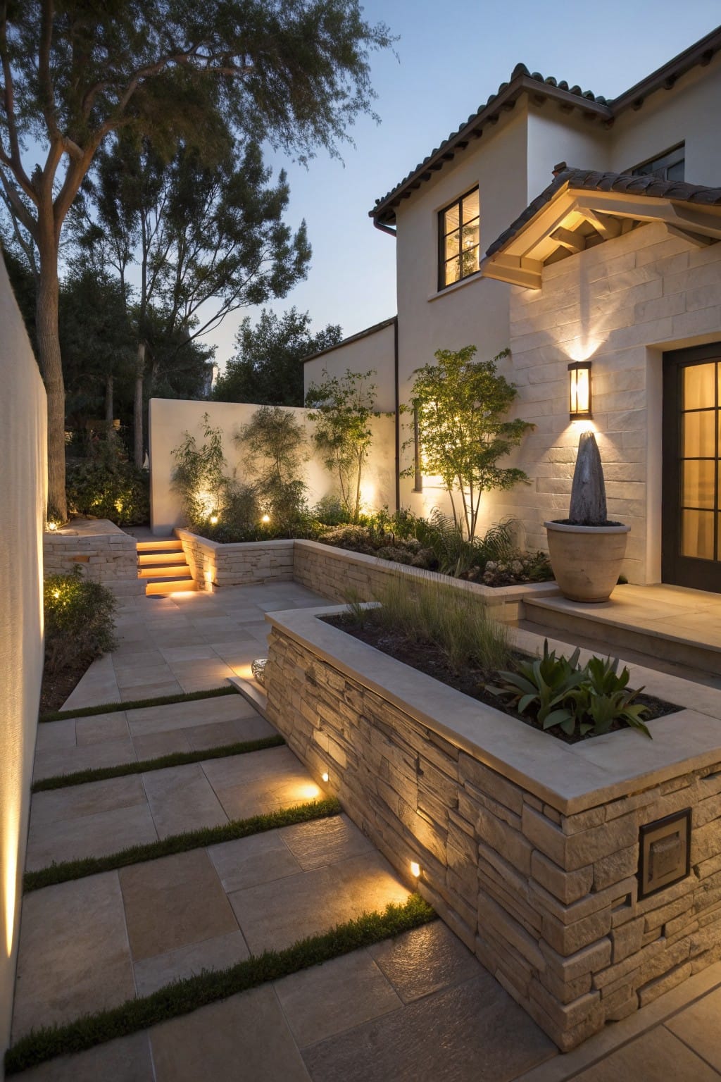 Low Stone Walls for Garden Privacy