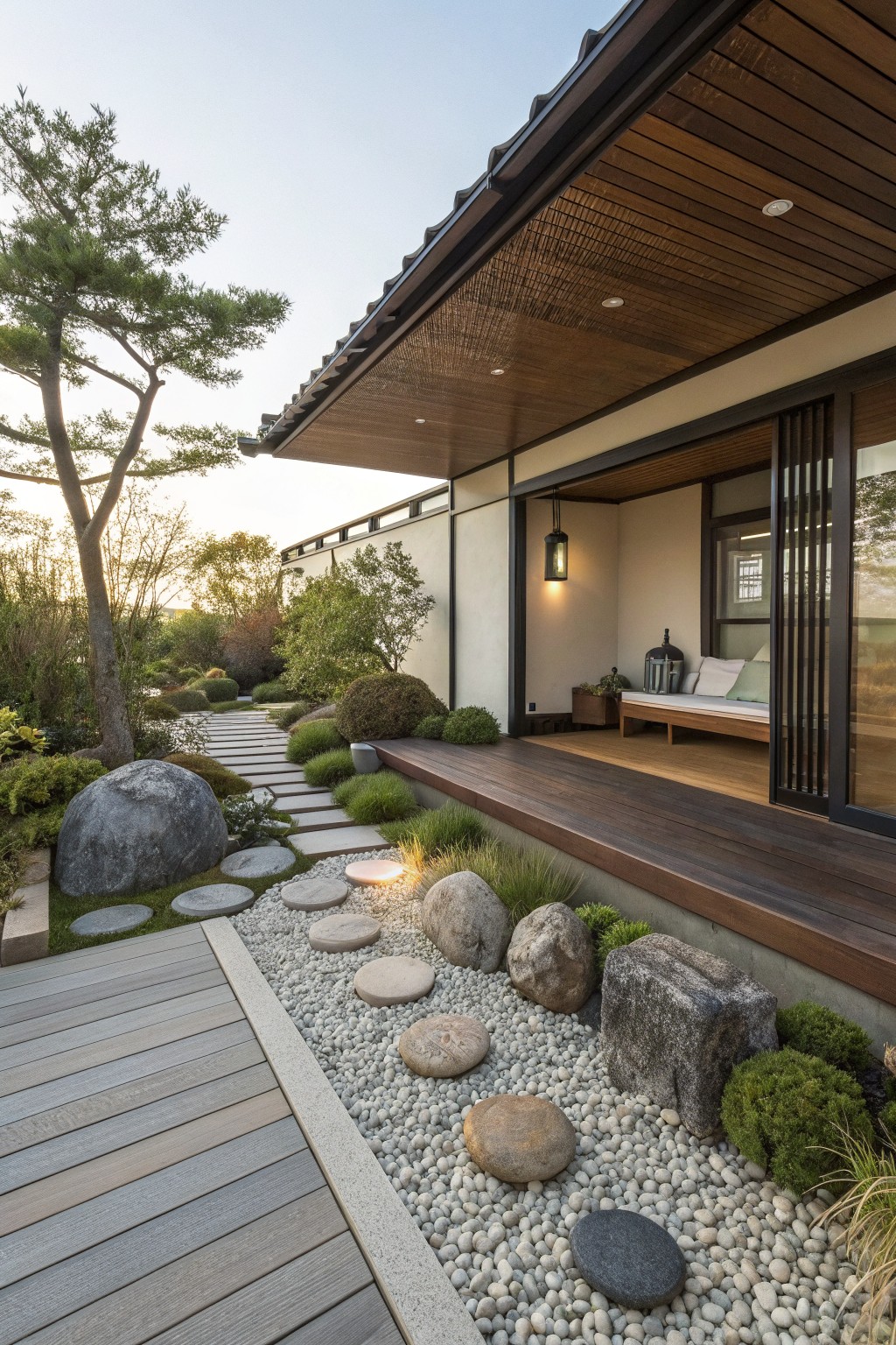 Rocks and Stepping Stones Beside the Deck