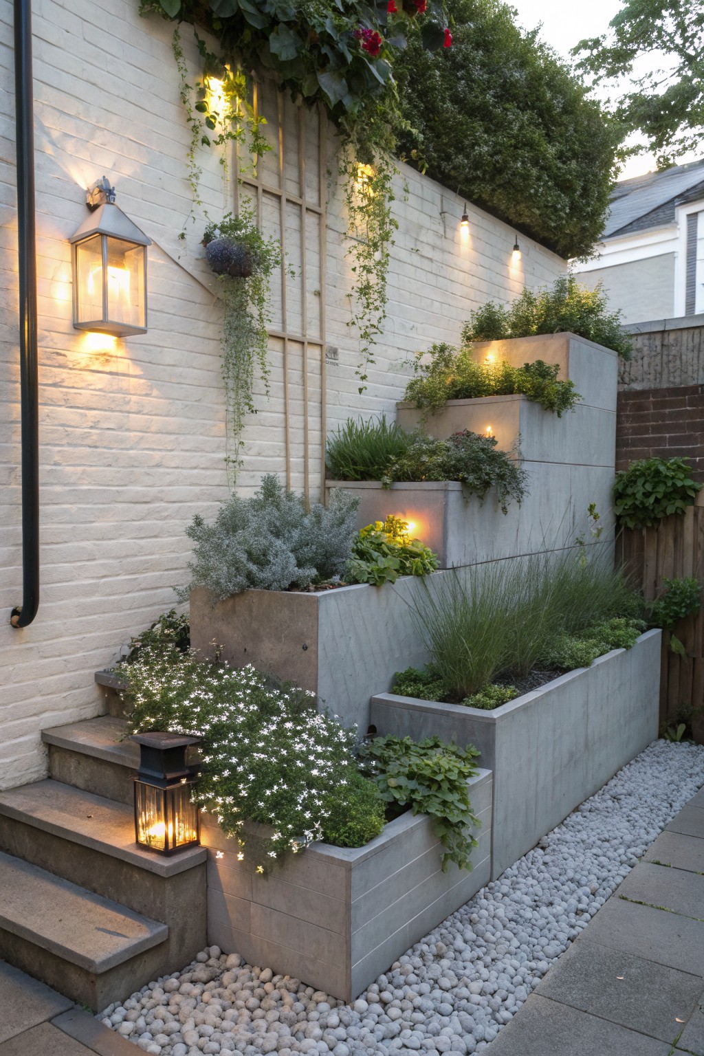 Tiered Planters for Narrow Side Yards