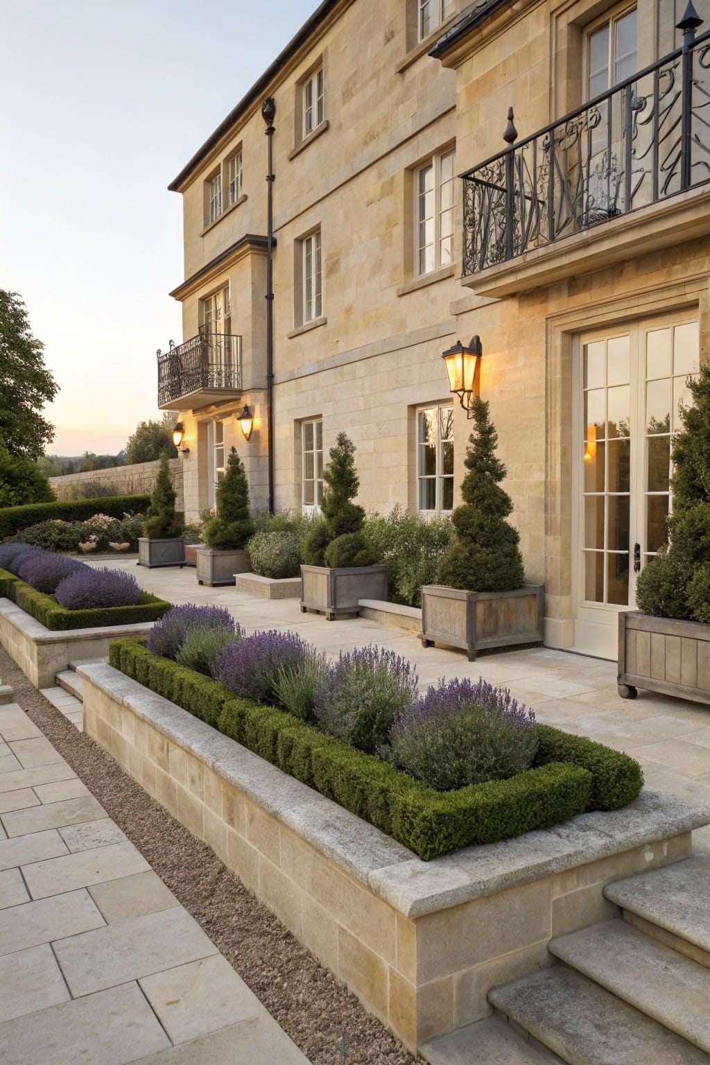 Raised Garden Beds with Stone Edging