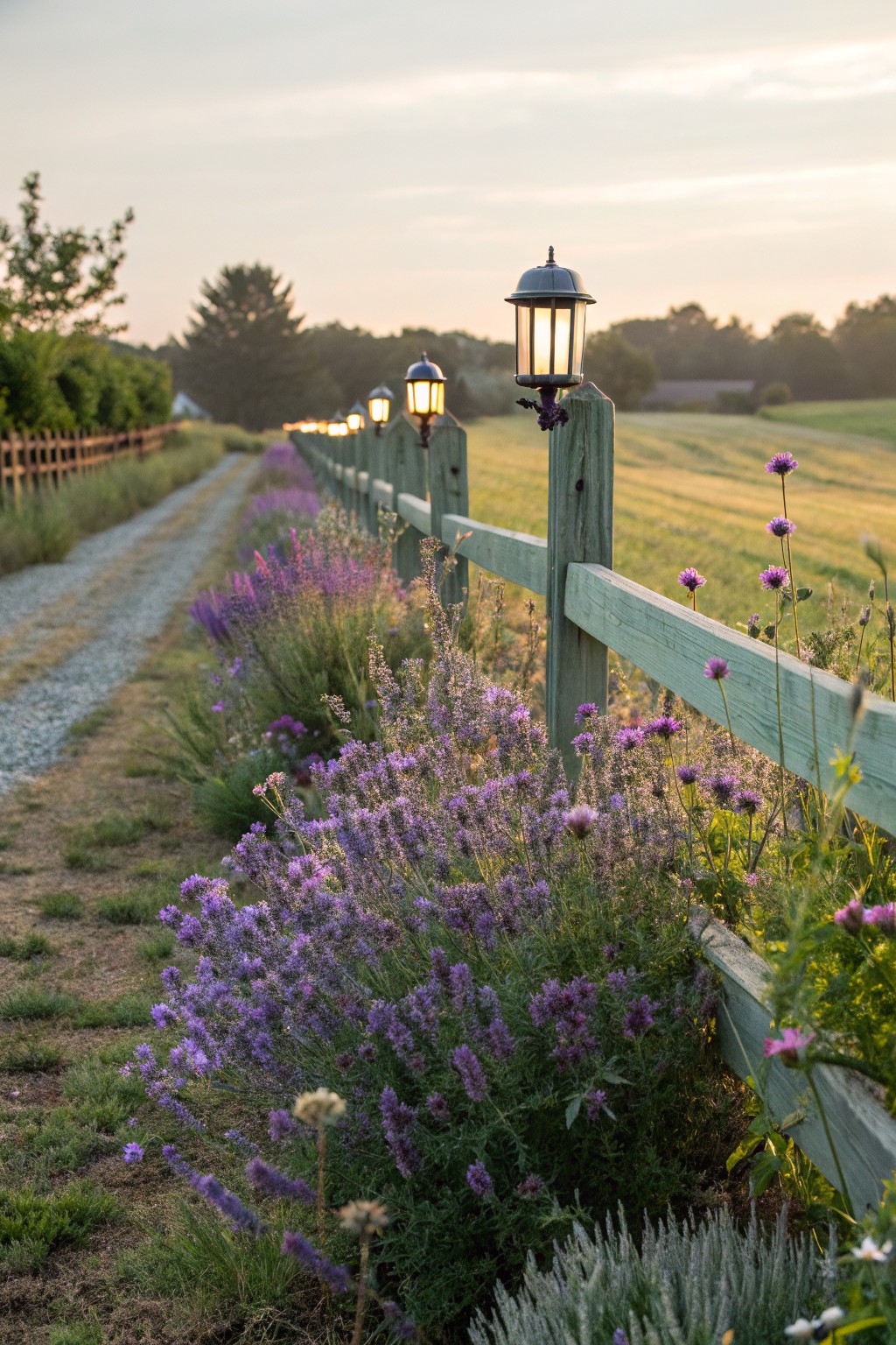 Lavender-Lined Gravel Paths