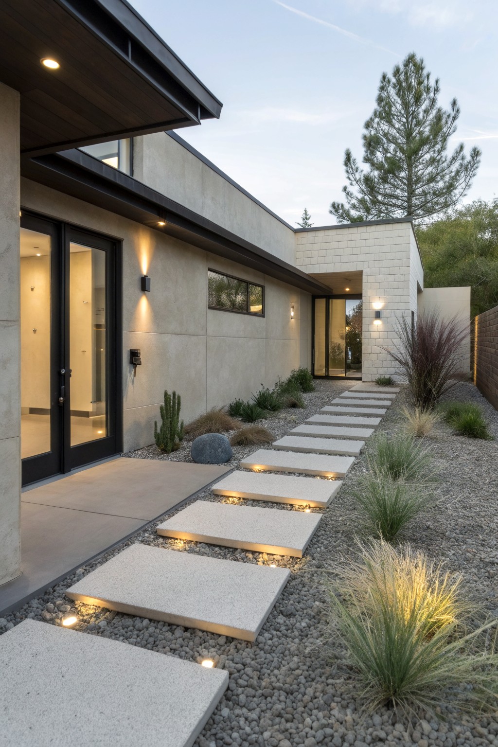Gravel Entry Path with Stepping Stones