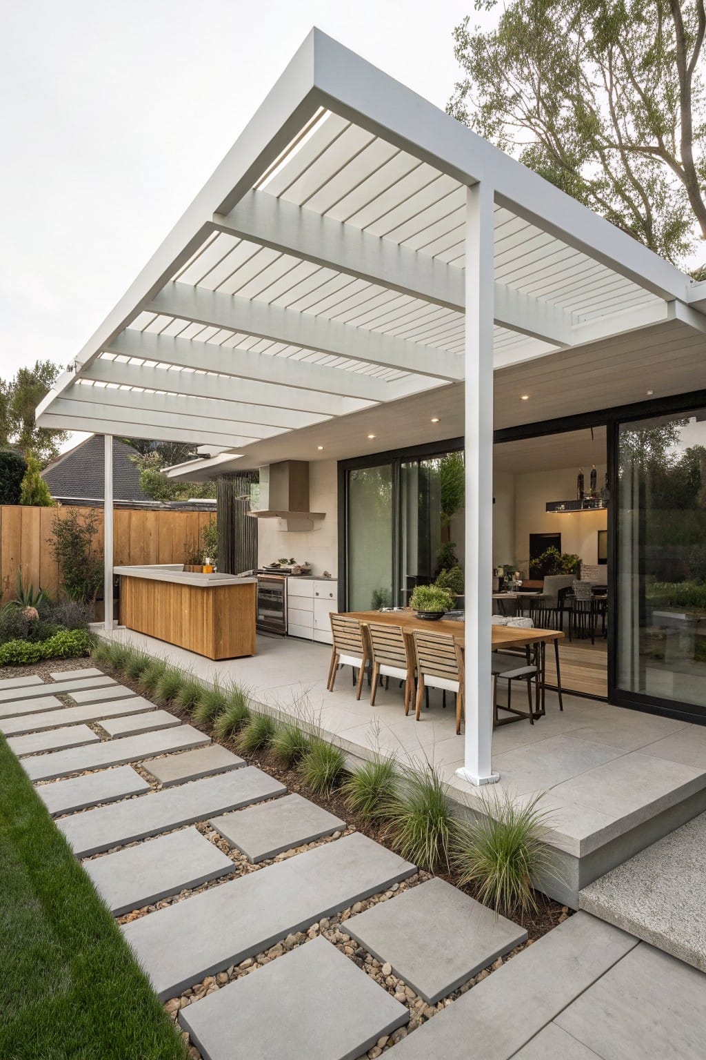 Pergola-Covered Backyard Patio