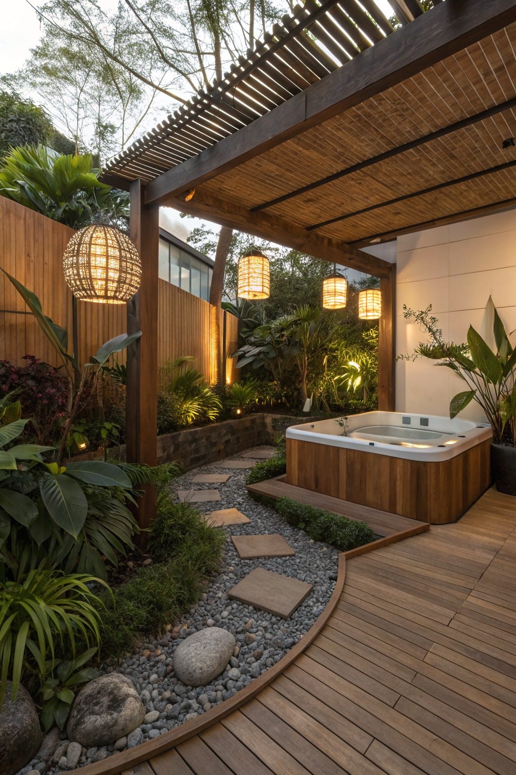 Pergola Over Hot Tub Deck