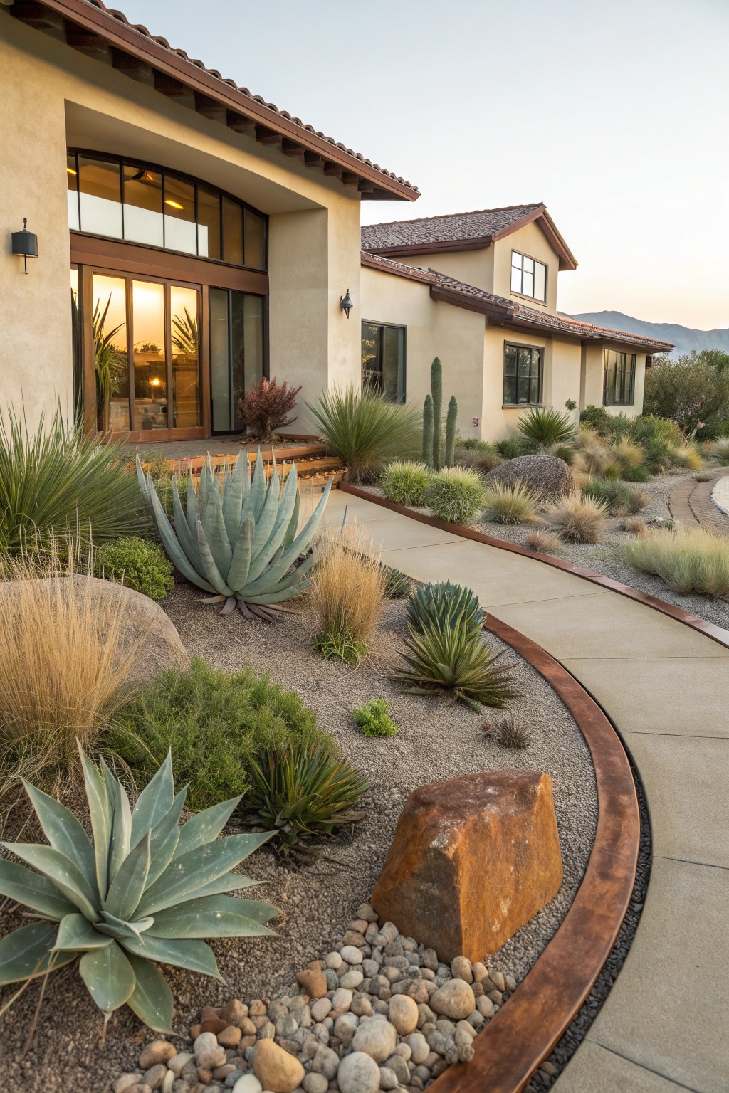 Metal Edging Shapes Gravel Beds