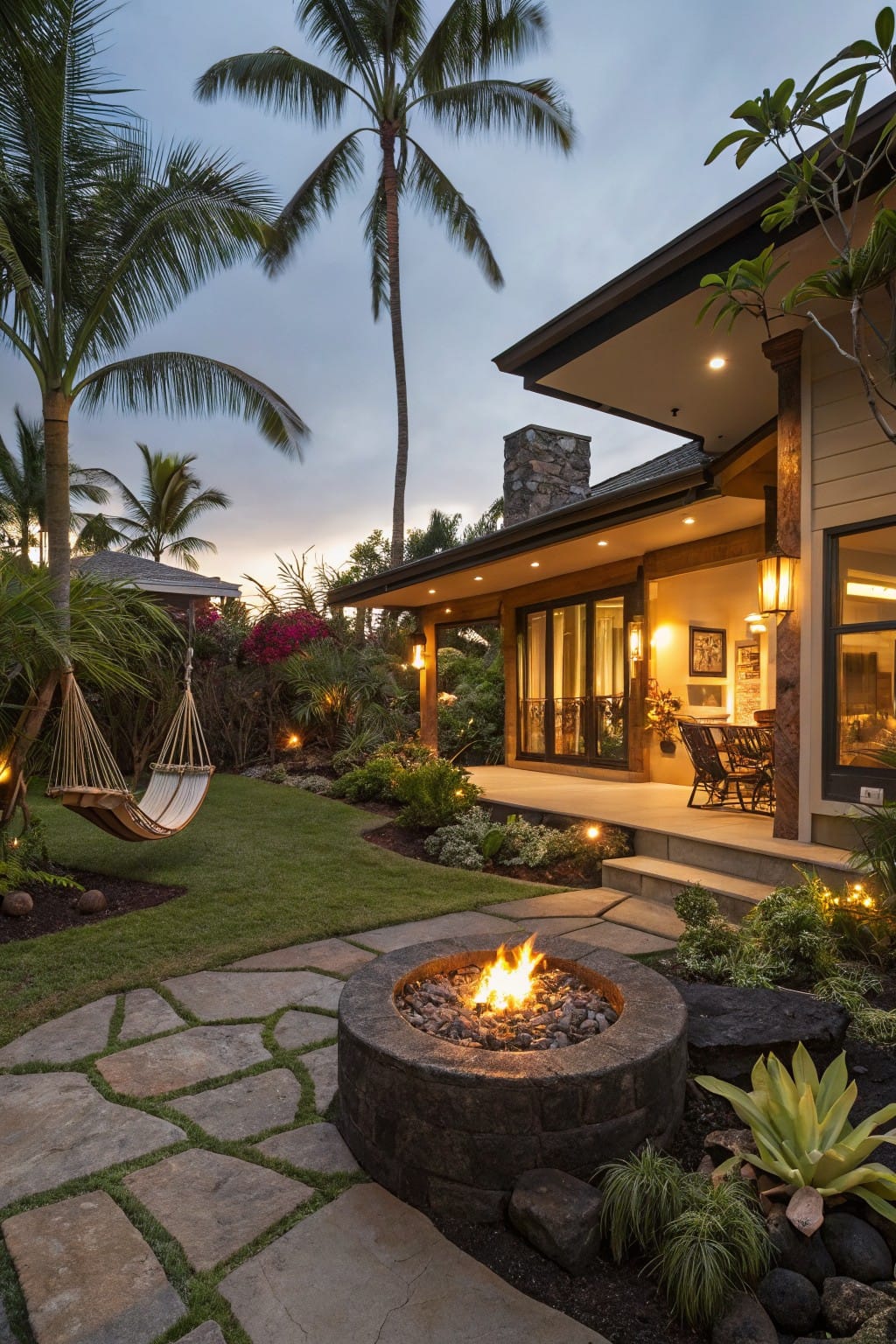 Built-In Stone Fire Pit