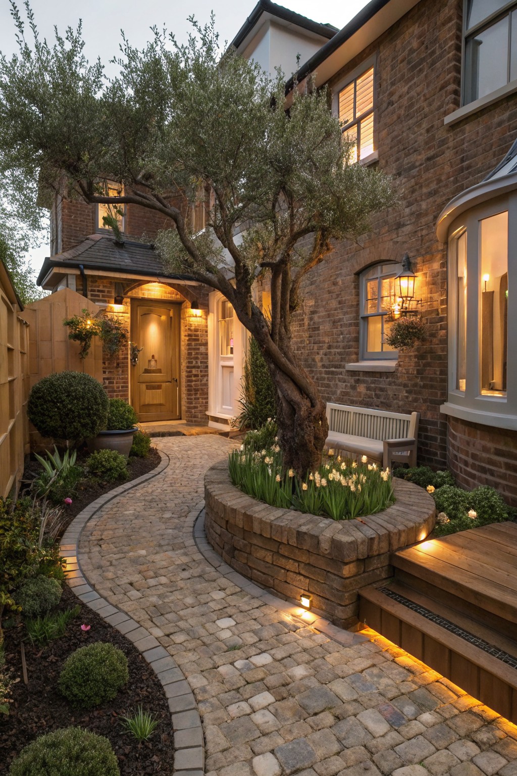 Winding Path Around a Front Tree
