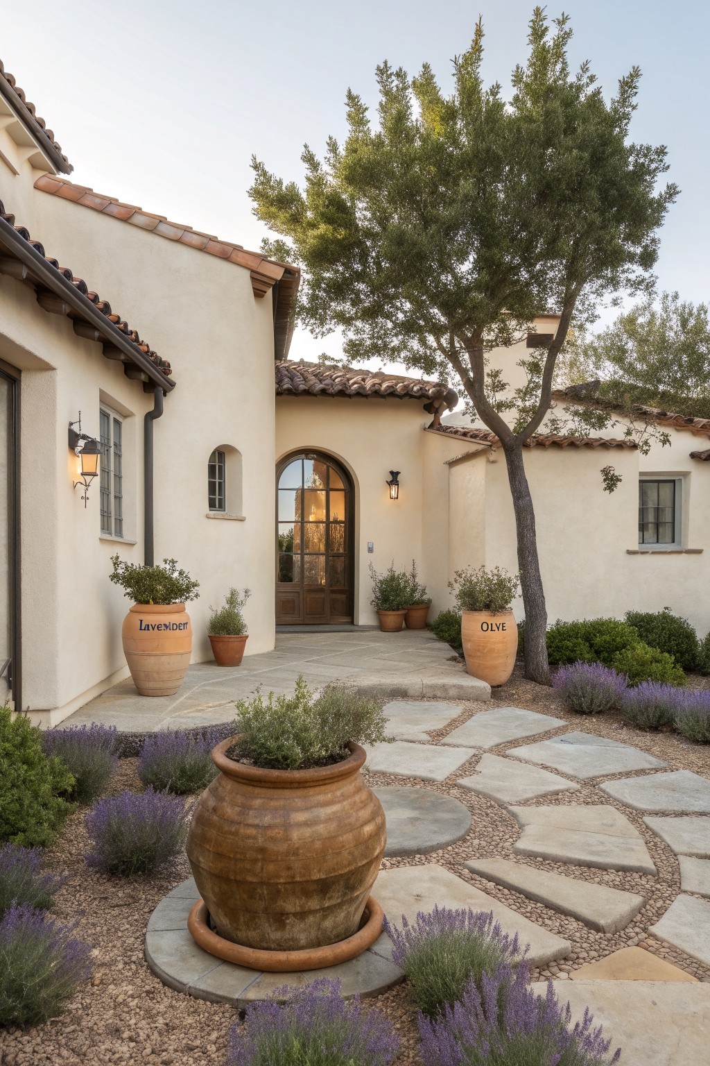 Lavender-Lined Entry Path
