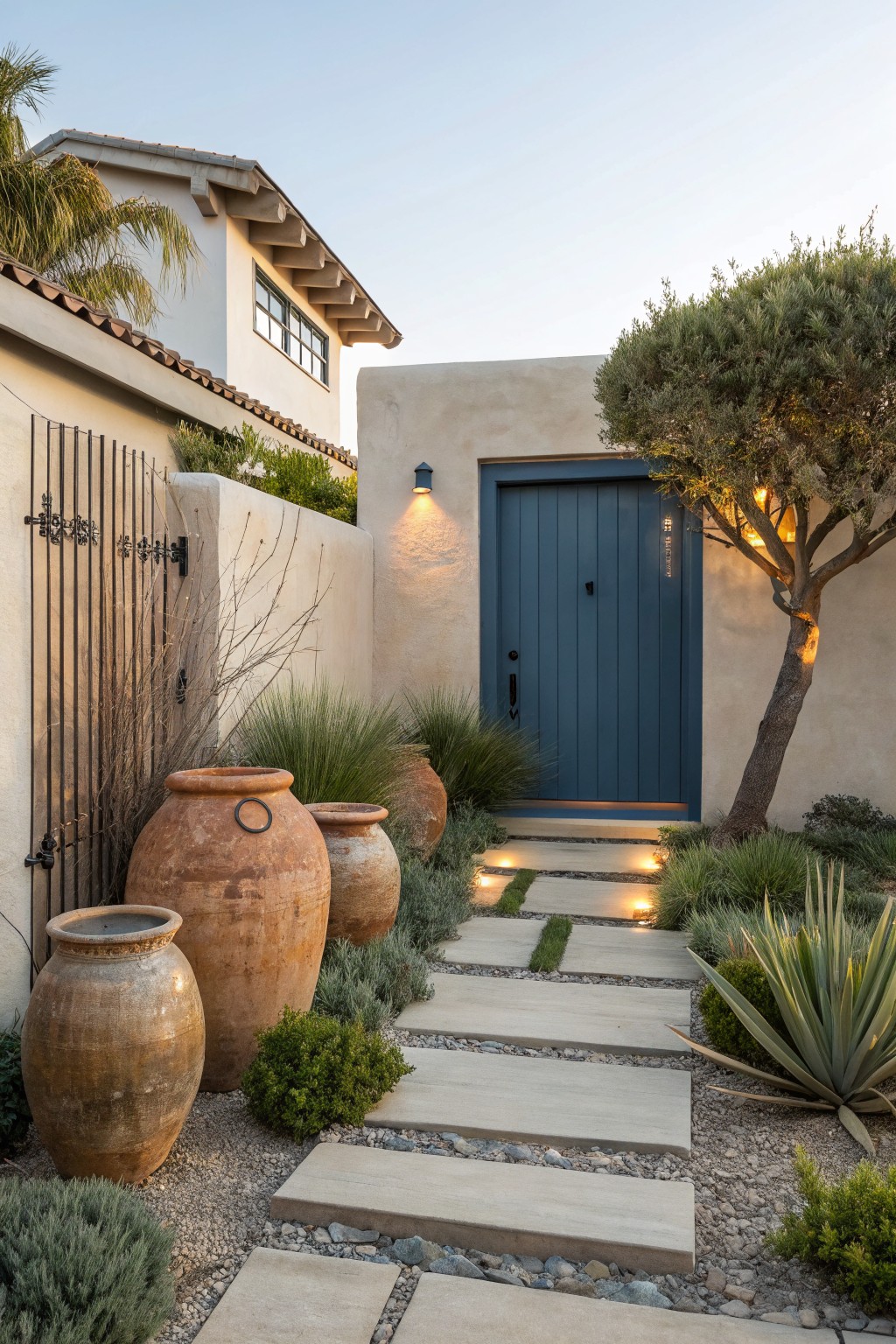 Stepping Stone Path in a Dry Front Yard