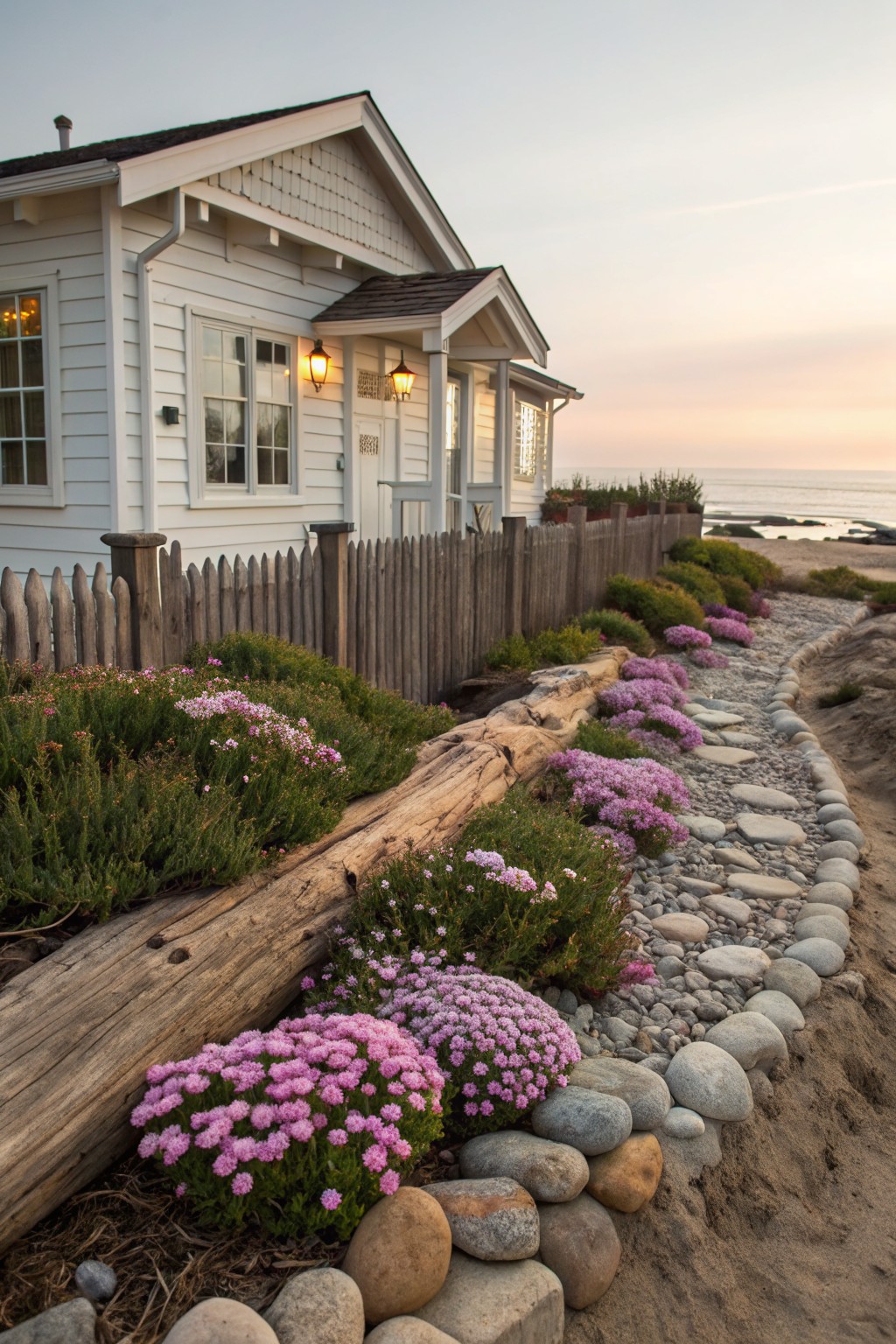Rock and Pebble Flower Bed Borders