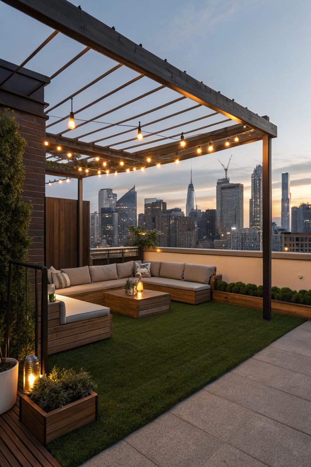 Rooftop Patio with Artificial Grass