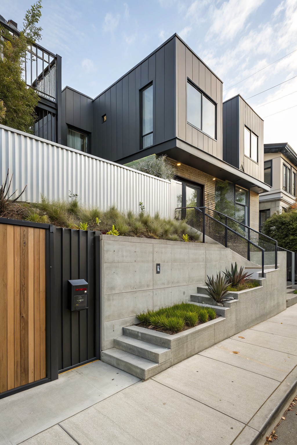 Corrugated Metal Fences for Sloped Yards