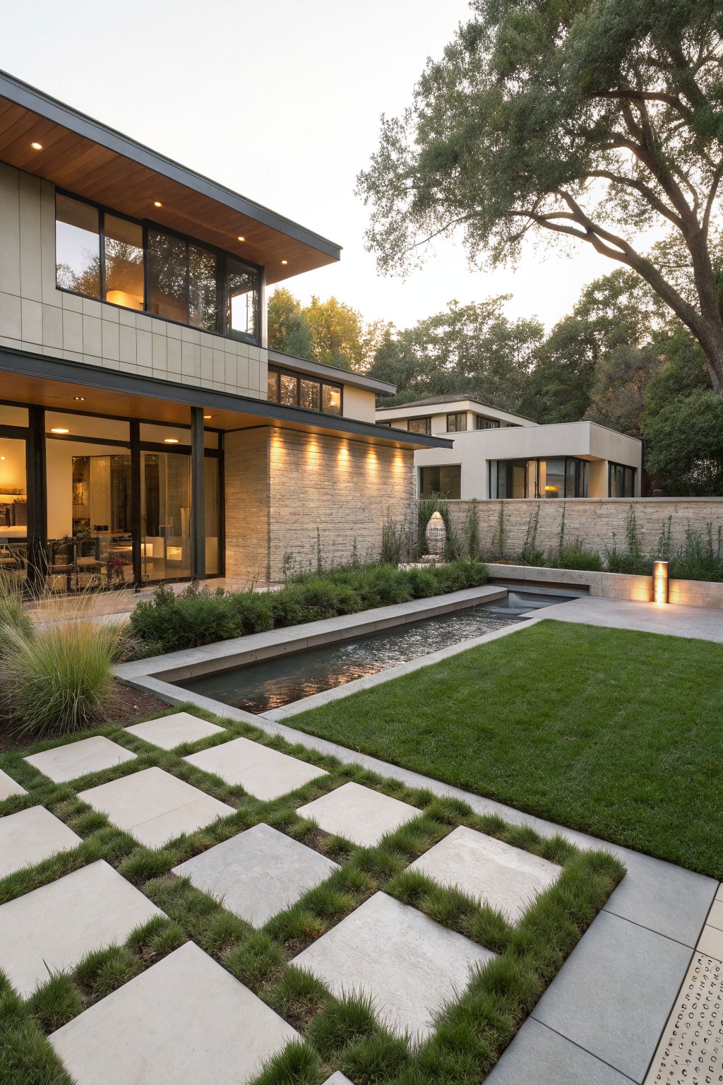 Large Pavers with Grass Joints