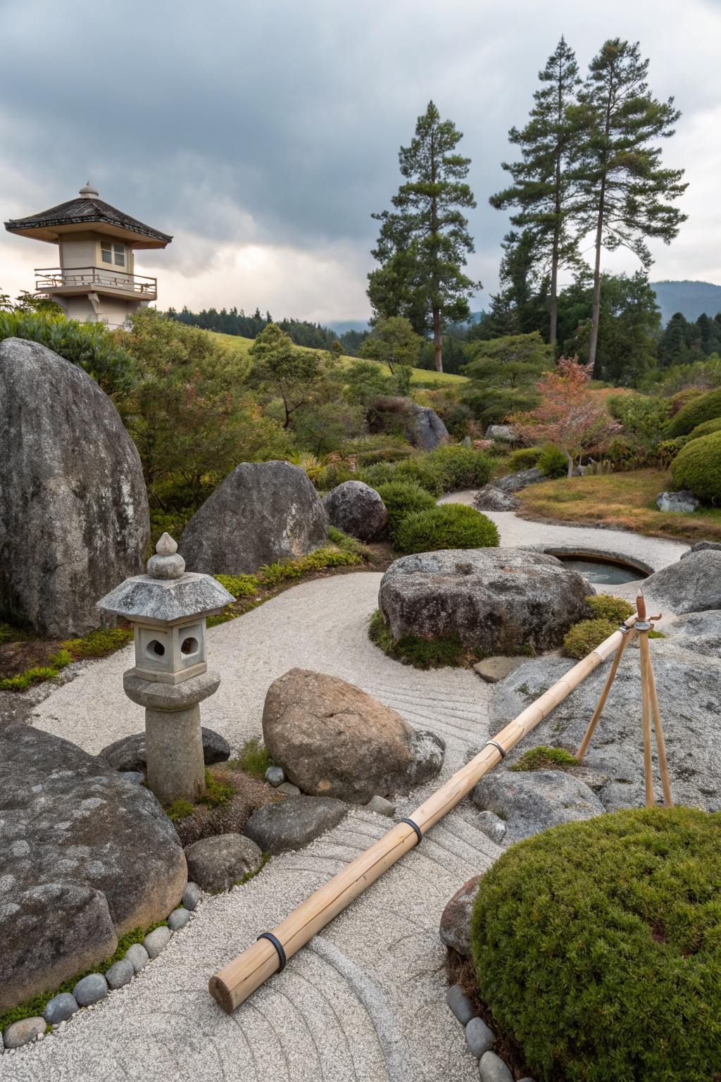 Rock Gardens with Boulders and Raked Gravel