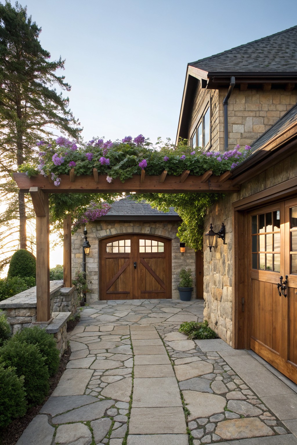 Pergola with Climbing Morning Glories